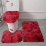 Conjunto de 3 Peças de Tampa de Assento de Vaso Sanitário Tapete de Banho Tapete para Piso do Banheiro Tapete Antiderrapante e Absorvente Decoração para Banheira