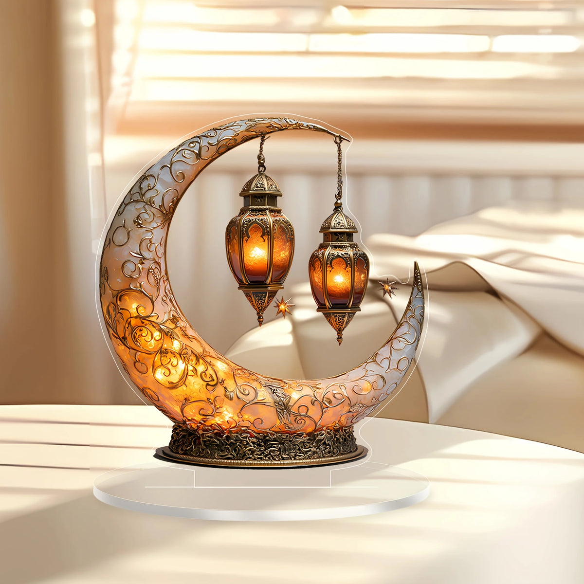 Luminária de Lua (1 peça) - Enfeite Decorativo para Mesa - Presente Ideal para a Família - Decoração Elegante para Casa e Festas