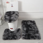 Conjunto de 3 Peças de Tampa de Assento de Vaso Sanitário Tapete de Banho Tapete para Piso do Banheiro Tapete Antiderrapante e Absorvente Decoração para Banheira