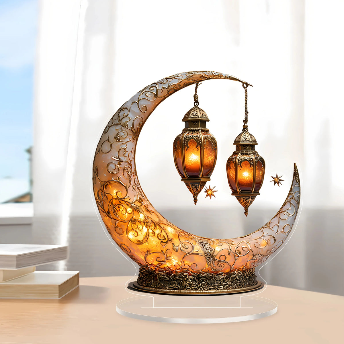 Luminária de Lua (1 peça) - Enfeite Decorativo para Mesa - Presente Ideal para a Família - Decoração Elegante para Casa e Festas